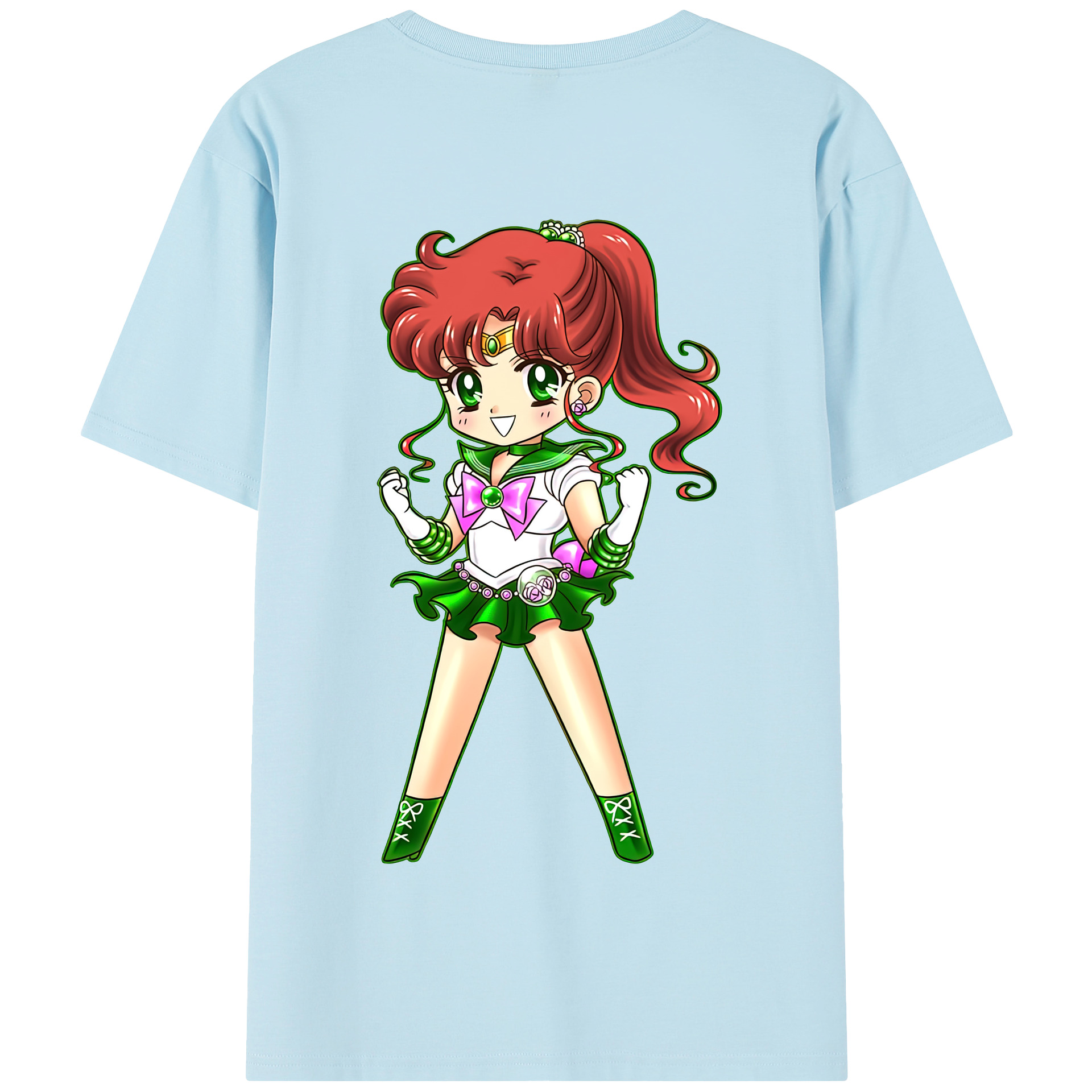（画像用） 美少女戦士セーラームーン 木野 まこと きの まこと Sailor Moon Kino Makoto （セーラージュピター；Sailor Jupiter） 綿100％半袖Tシャツ（背面プリント）